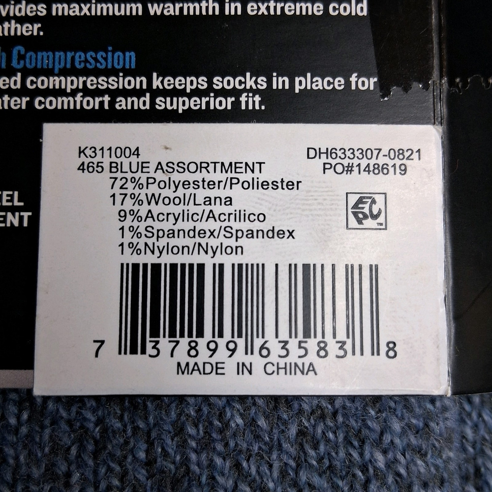 2 Pair Dickies Steel Toe Crew Wool Blend Heavy Weight Thermal Socks Size 6-12 - Picture 6 of 8